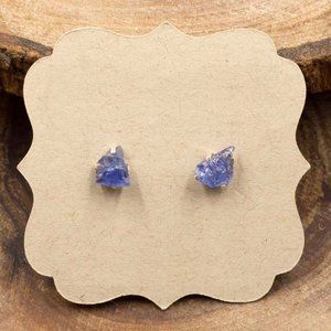 Tanzanite and Sterling Silver Crystal Stud Earrings - Choose the Pair you want